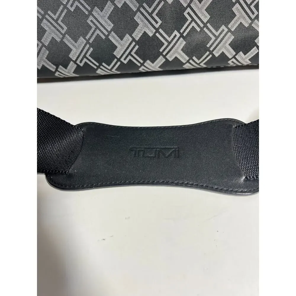 Tumi Black/Gray Monogram Laptop Computer Travel Commute Bag Messenger Strap